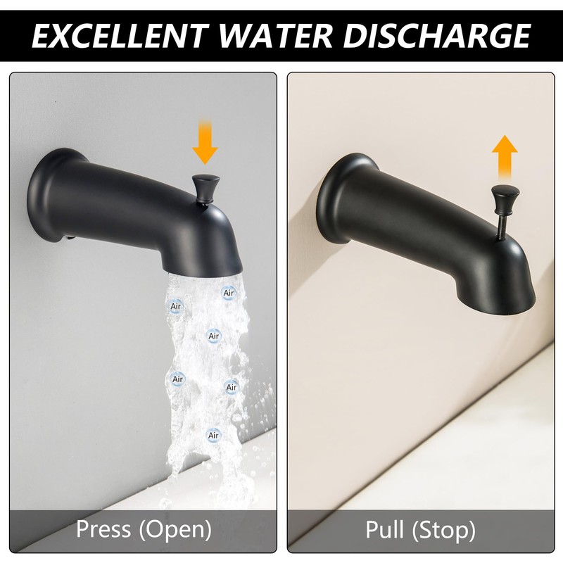 BEIYI 3 Handle Shower Faucet Set with Tub Spout Matte