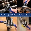 WORKPRO 4-Inch Thin Jaws Stubby Wide Opening Adjustable Wrench Metric/SAE