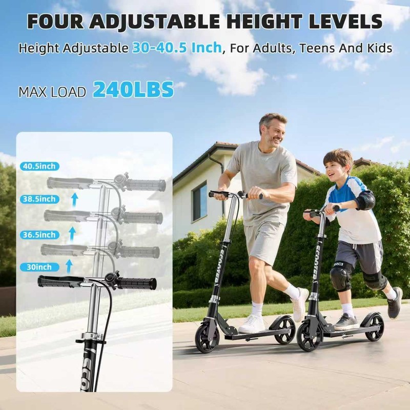 Scooters for Kids 8-12, Teens & Adults - Lightweight, Foldable,