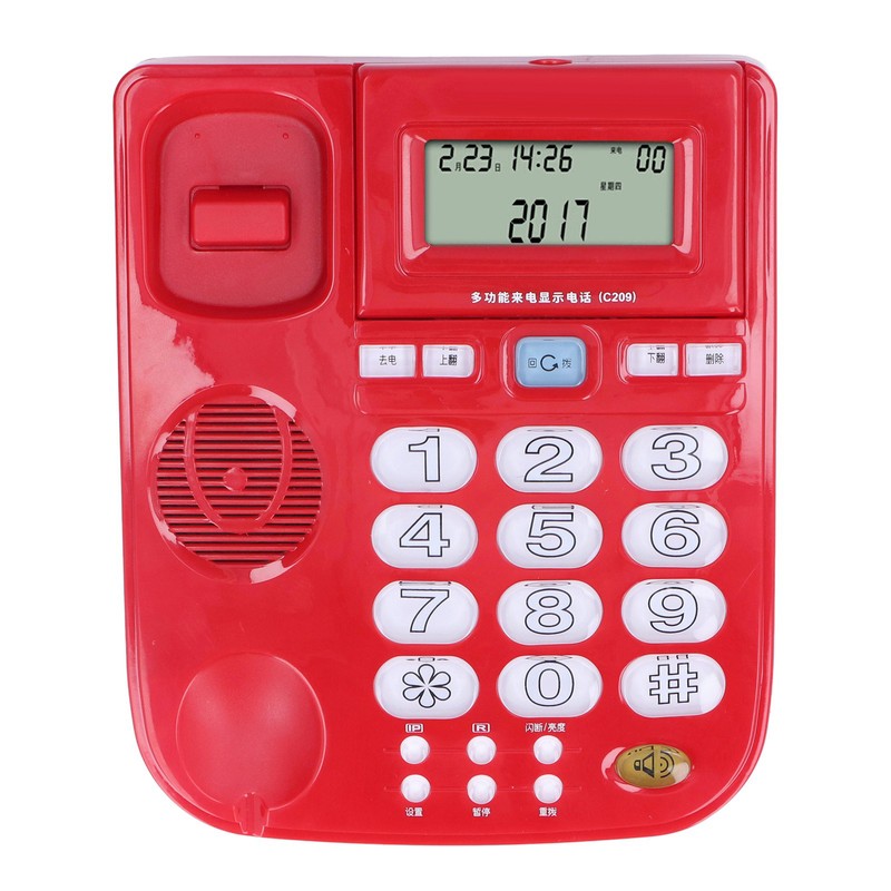 Corded Desktop Phone Wired Fixed Telephone with Big Ringtone Luminous