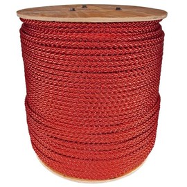 Rope and Cord All Purpose Diamond Braid Nylon Rope with Absorption and Stretch – Red (3/8 Inch by 10 ft)