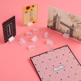 ASTER 24 Pcs Plastic Playing Card Stand Clear Board Game Markers Party Supplies (12 Black, 12 Clear)