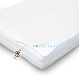 PROCAVE Waterproof Mattress Protector (120 x 200 cm) – Breathable Mattress Topper, Made in Germany, White, Crinkle-Free Mattress Protector