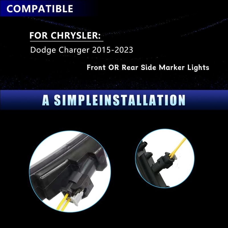 VANKUB 2 PCS Side Marker Light Pigtail Connector Wires for