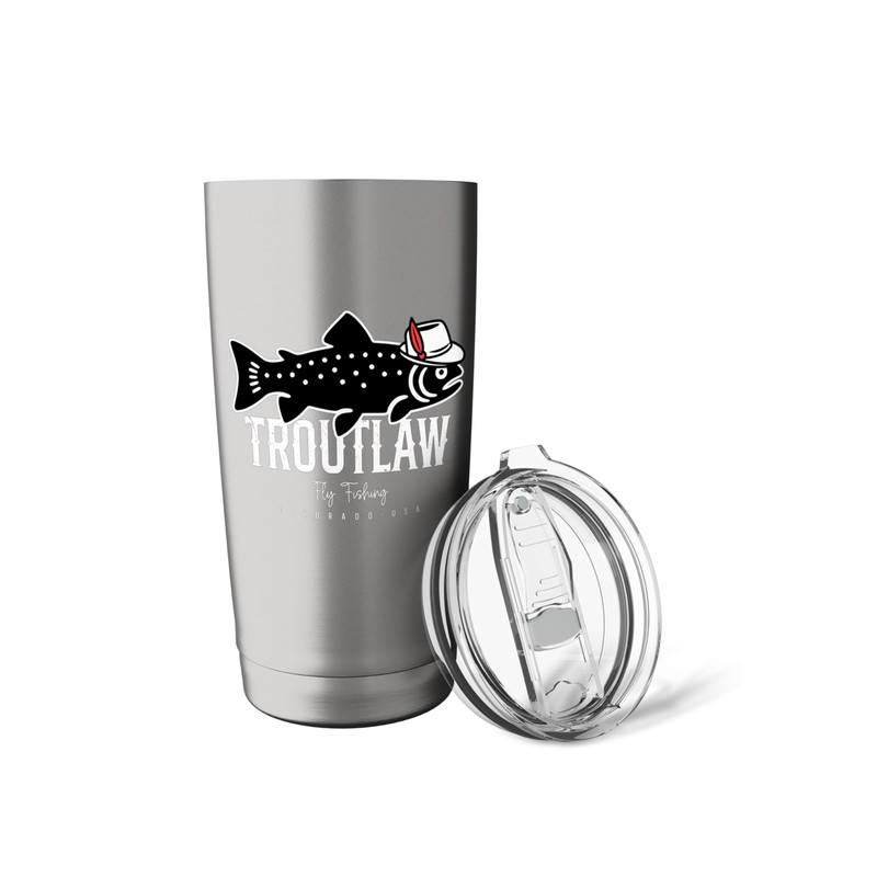 Fly Fishing Rainbow Trout Wearing a Hat, Feather Cap Stainless
