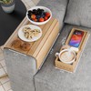 Croon Bamboo Sofa Arm Tray with Wireless Charger for Mobiles,