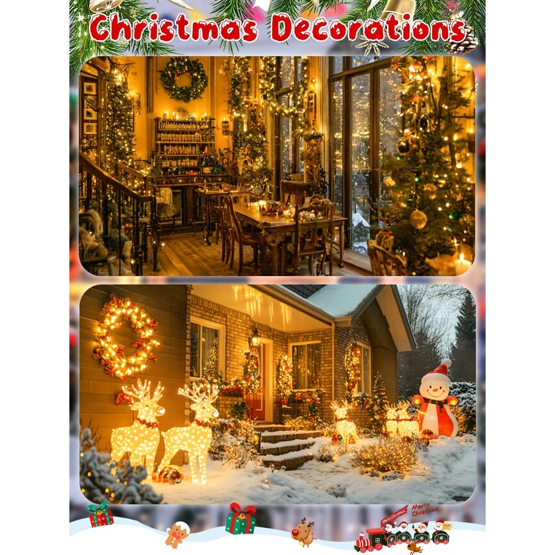 75FT 1500 LED Christmas Cluster Lights, Firecracker String Lights with