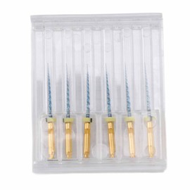 6pcs F1 Endodontic Canal Files Stretchy Metal Portable Rustproof Endodontic File Set Golden 0.83in