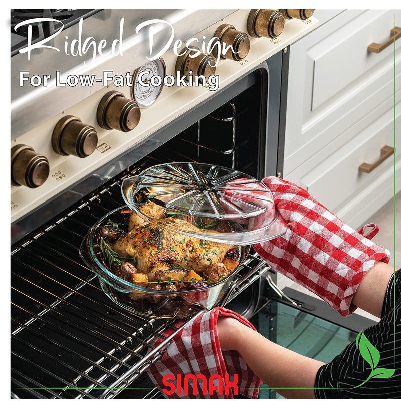 Simax Casserole Dish For Oven, Glass Baking Dish With Lid,