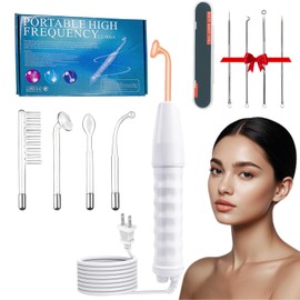 Bedpaws Máquina Facial de Alta Frecuencia Portátil de Mano con 4 Tubos Diferentes para Cuidado de la Piel