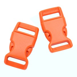 15 Pack Curved Side Quick Release Plastic Buckles for Paracord Bracelets Clasp/Pet Collar 15mm (5/8 inch) Webbing/Backpack Straps (Orange)