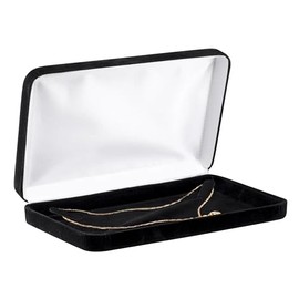 ALLUREPACK Luxury Rounded-Top-Velvet Necklace Box - Elegant Chain & Necklace Jewelry Gift Box for Men & Women - Necklace Case with Matching Velour Interior and Satin Inner Top