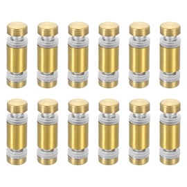 uxcell 12 Pcs Standoff Screws, 1/2" x 1" Stainless Steel Double Head Advertising Screws Wall Standoff Mounts Hardware for Acrylic Glass Sign Holder Wine Glass Rack, Gold