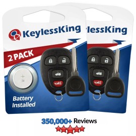 KeylessKing* 2 New Replacement Keyless Entry Remote Car Key Fob for 22733523 + Ignition Key
