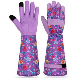 MERTURN Long Leather Gardening Gloves for Women Thorn Proof Garden Gloves Working Gloves for women