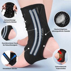 Moorstdel Ankle Brace in Shoe Strap Style, Ankle Brace with High Performance Aluminium Splint, Foot Brace Ankle Joint as Highly Breathable and with High Stability