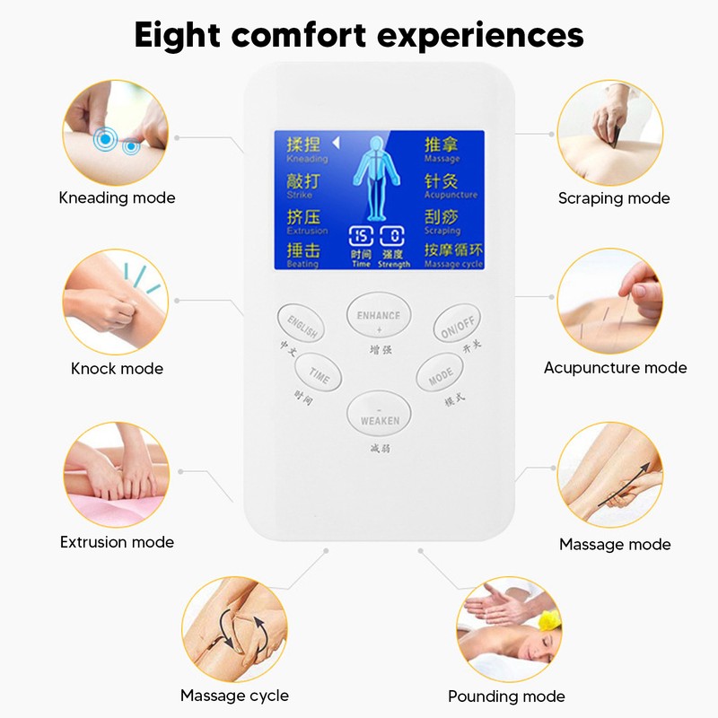 Dual Output Muscle Stimulating Machine Multifunctional Rechargeable Electronic Pulse Massager
