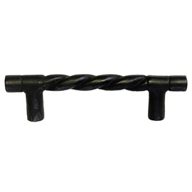 The King's Bay Rope Swirl Door Handle in Wrought Iron Twisted Hardware 8 Inch