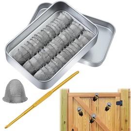 Mofuiry 41 pcs Stainless Steel Carpenter Bee Corks, Bee Holes Repair Kit with Install Tool 0.7 Inch Tapered Bee Hole Plug for Porches, 0.7″ W × 0.6″H