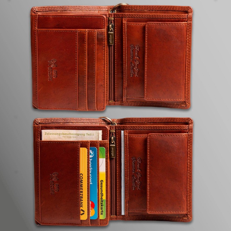 MATADOR® Leather Biker Wallet with Chain TÜV Tested RFID Protection,