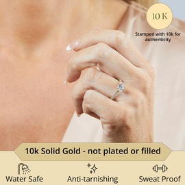 MAX + STONE 1.2 Carat Cubic Zirconia Engagement or Anniversary Eternity Ring for Women in 10k Yellow Gold (1.2 ct.tw) Size 7