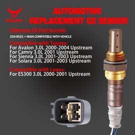STZJAYE 234-9021 Air Fuel Ratio Oxygen O2 Sensor Automotive Replacement 02 Sensors Upstream Compatible with Toyota 2000-2004/Avalon/Camry/Sienna/Solara/Lexus ES300 3.0L V6 2349021