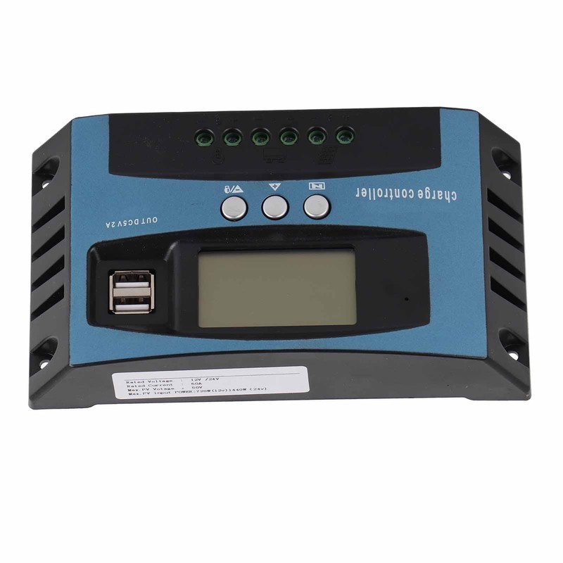 Solar Charge Controller 12V 24V Intelligent Identification MPPT Charging LCD