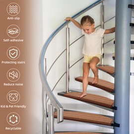 NEICAGNE Non Slip Stair Treads for Wooden Steps Stair Carpet Treads Indoor Stair Runner Stair Carpet Rugs Covers Mats with Reusable Peel and Stick Adhesive for Kids Elders and Pets
