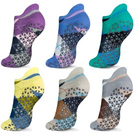 Non Slip Yoga Socks with Grips for Pilates, Ballet, Barre, Barefoot,Bikram,Hospital Anti Skid Socks for Women and Men