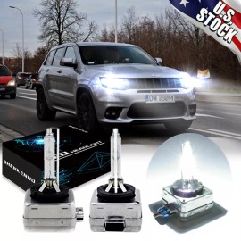 SHENKENUO 6000k HID Xenon Headlight Bulb For Jeep Grand Cherokee 2014-2017 Low & High Beam