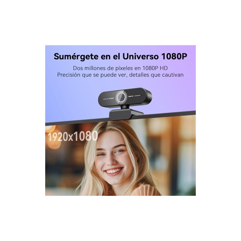 eMeet Cámara Web C60E AF 1080P para PC con Micrófono