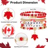 Canada Day Beaded Bracelet, 6 PCS Red & White Maple