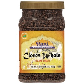 Rani Cloves Whole (Laung) 28oz (800g) Great for Food, Tea, Pomander Balls and Potpourri, Hand Selected, Spice, Bulk PET Jar ~ All Natural | NON-GMO | Kosher | Vegan | Gluten Friendly | Indian Origin