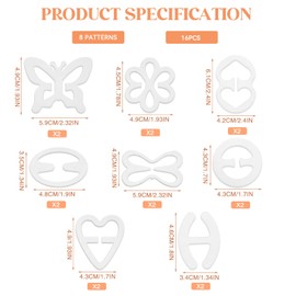 Molain Bra Strap Clips, 16Pcs Bra Clips to Make Racerback-Bra Hooks for Racerback to Hide Straps Bra Strap Holders for Slipping Bra Strap Holder Clips for Conceal Straps and Cleavage Control (Clear)