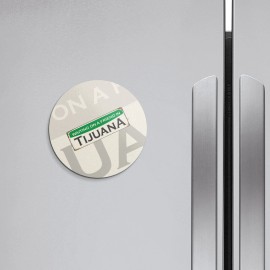 Unbranded Tijuana Retro Travel Tin Sign | 4'' X 4'' Round Decorative Magnet