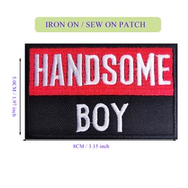2x3 Inch Handsome Boy Patch - Embroidery Iron On Sew on Patch Badge for Hats, Bags, Clothes, Jacket, Jeans, Backpacks and DIY Accessories