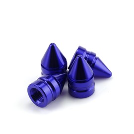 SINGARO Tire Valve Caps, 4 Pieces of Universal Aluminum Alloy Car Tire Dustproof Tire Caps, Suitable for Cars, Trucks, Suvs and Motorcycles (Blue)