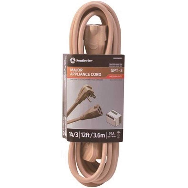 Coleman Cable 3535 14/3 General-Use Appliance Extension Cord, 12-Foot
