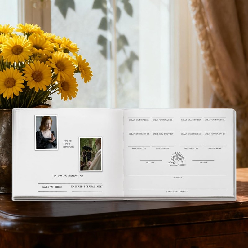 Elegant​ ​​Funeral Guest Book & Memory Book for Memorial Service