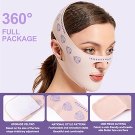 QOMJUFA V Face Masks, Reusable V-Line Mask, V Shape Face for Double Chin and Saggy Face Skin, Can Be Used Anytime, Pink