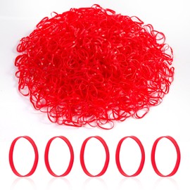 Rubber Bands 1000Pcs Red Small Rubber Elastic Bands Natural Soft Bands for Tie Dye, Hair Home, Pens, Wedding Hairstyle,Catapults, Bills, Bank Paper, Office Supplies(22mm)