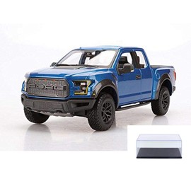 Diecast Car & Display Case Package - 2017 Ford Raptor, Blue - Maisto 31266BU - 1/24 Scale Diecast Model Toy Car w/Display Case