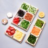 WENMAQIN Ceramic Snack Bowls with Bamboo Tray Set,Divided Serving Bowls