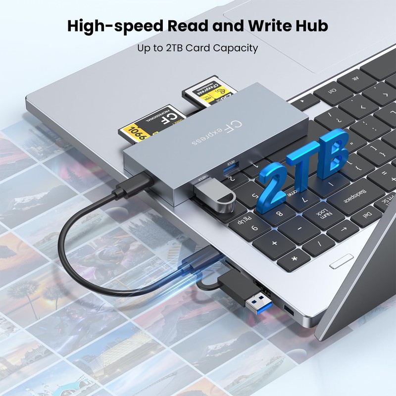 8-in-1 CFexpress Type B Card Reader USB-C&USB-A 3.2 Gen2 10Gbps