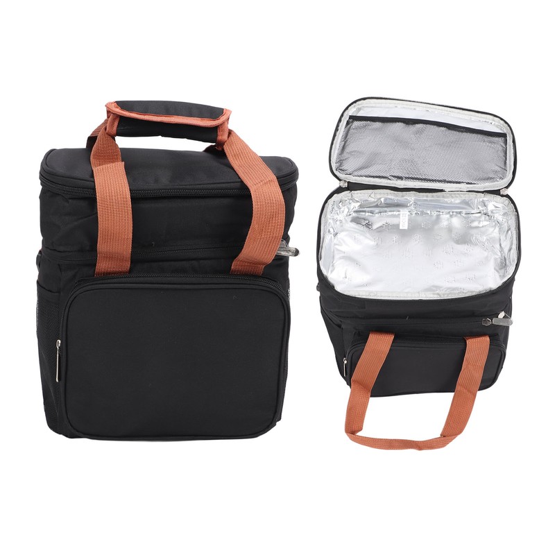 Lunch Bag 2 Deck Messenger Large Capacity Waterproof Leakage Proof