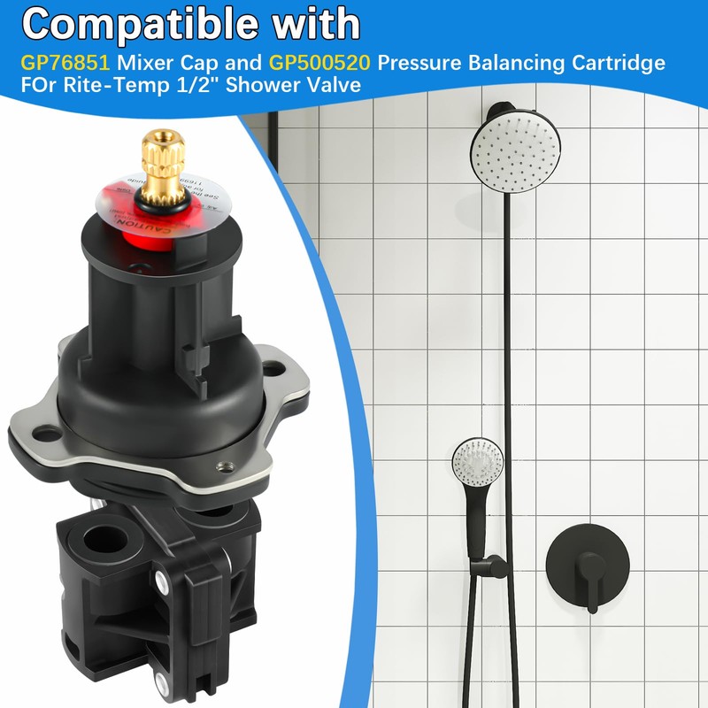 GP76851 Mixer Cap and GP500520 Pressure Balancing Unit Kit, Compatible