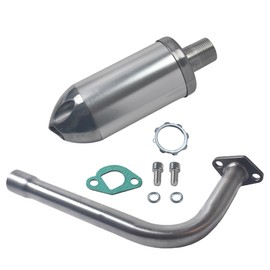 Exhaust Muffler Kit For Coleman Powersports CT200U BT200X KT196 MB200,For Honda GX160 GX200，For Predator 212cc 196cc/6.5HP Gas Mini Bike Go Kart Performance Parts Silver