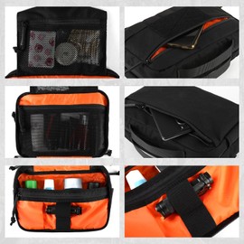 VOTAGOO GEAR Tactical Toiletry Bag Hygiene Bag EDC Military Tool Molle Pouches Small Dopp Kit Travel Shower Bag for Men, Black