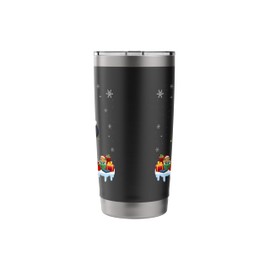 Emu Wearing Santa Hat Xmas Light - Emu Lover Christmas Stainless Steel Insulated Tumbler
