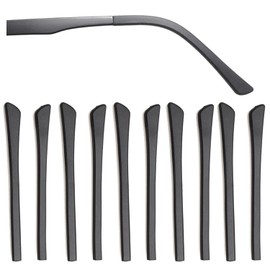 5 Pairs Anti-Slip Silicone Eyeglass End Tips Ear Sock Pieces Tube Eyewear Comfort Replacement Tips for Flat Thin Metal Eyeglass Legs Black